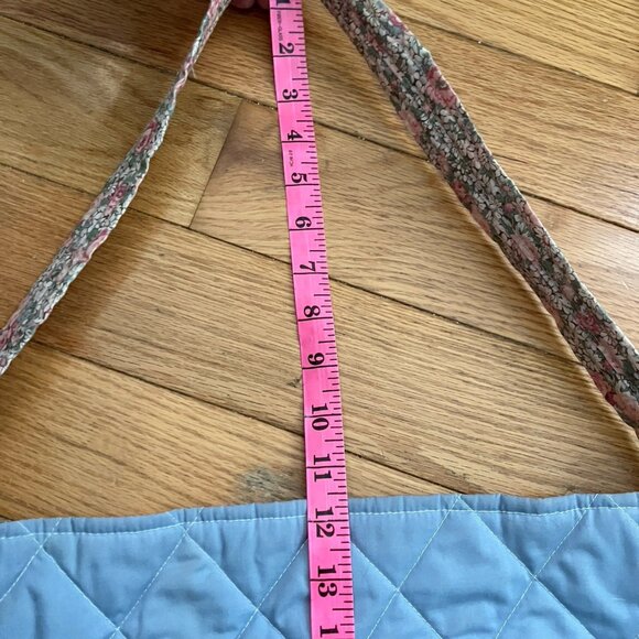 Vintage Handmade Quilted Floral Patchwork Shoulder Tote Bag - Picture 6 of 11